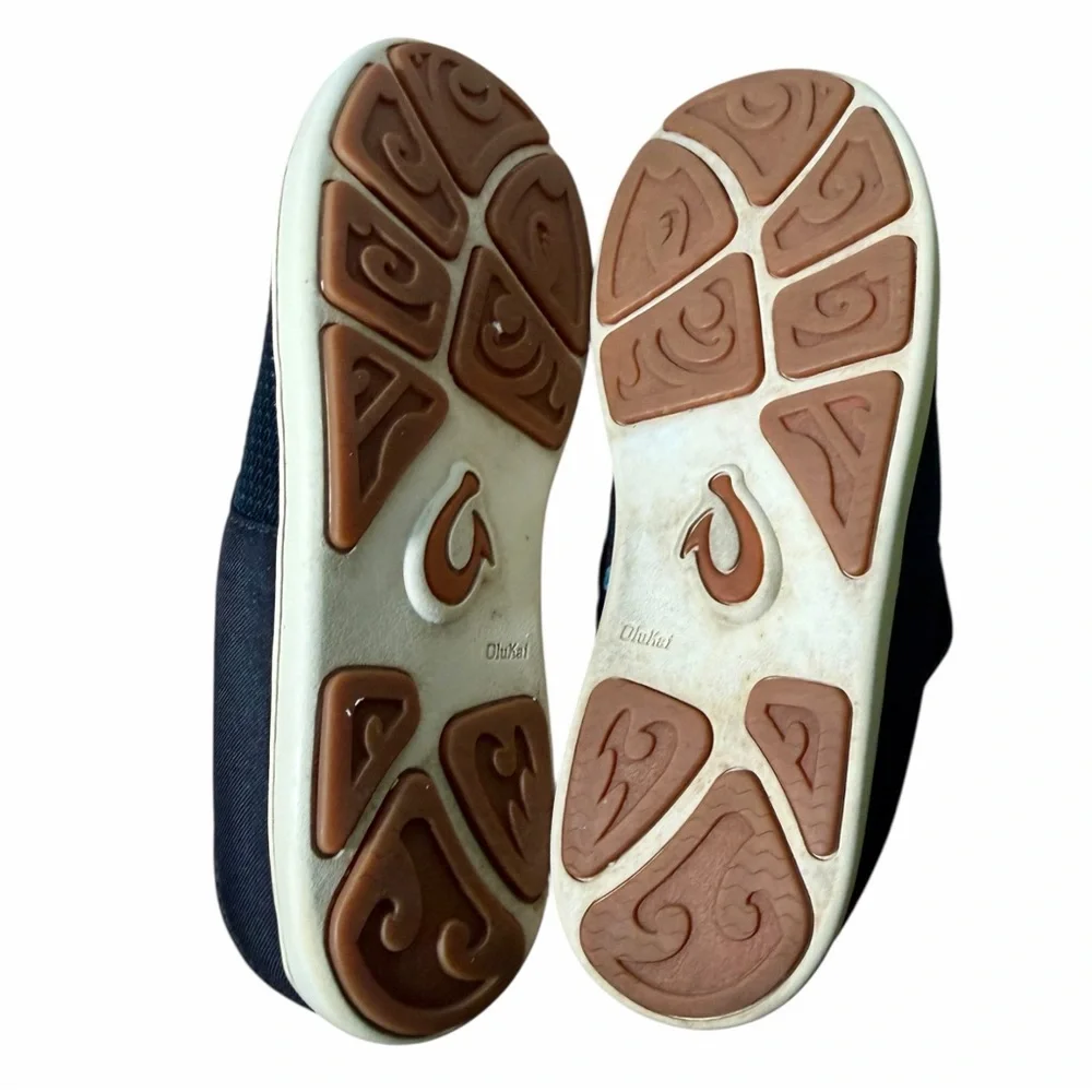 Olukai Nohea Moku Black Boat Shoes Men’s‎ 9.5